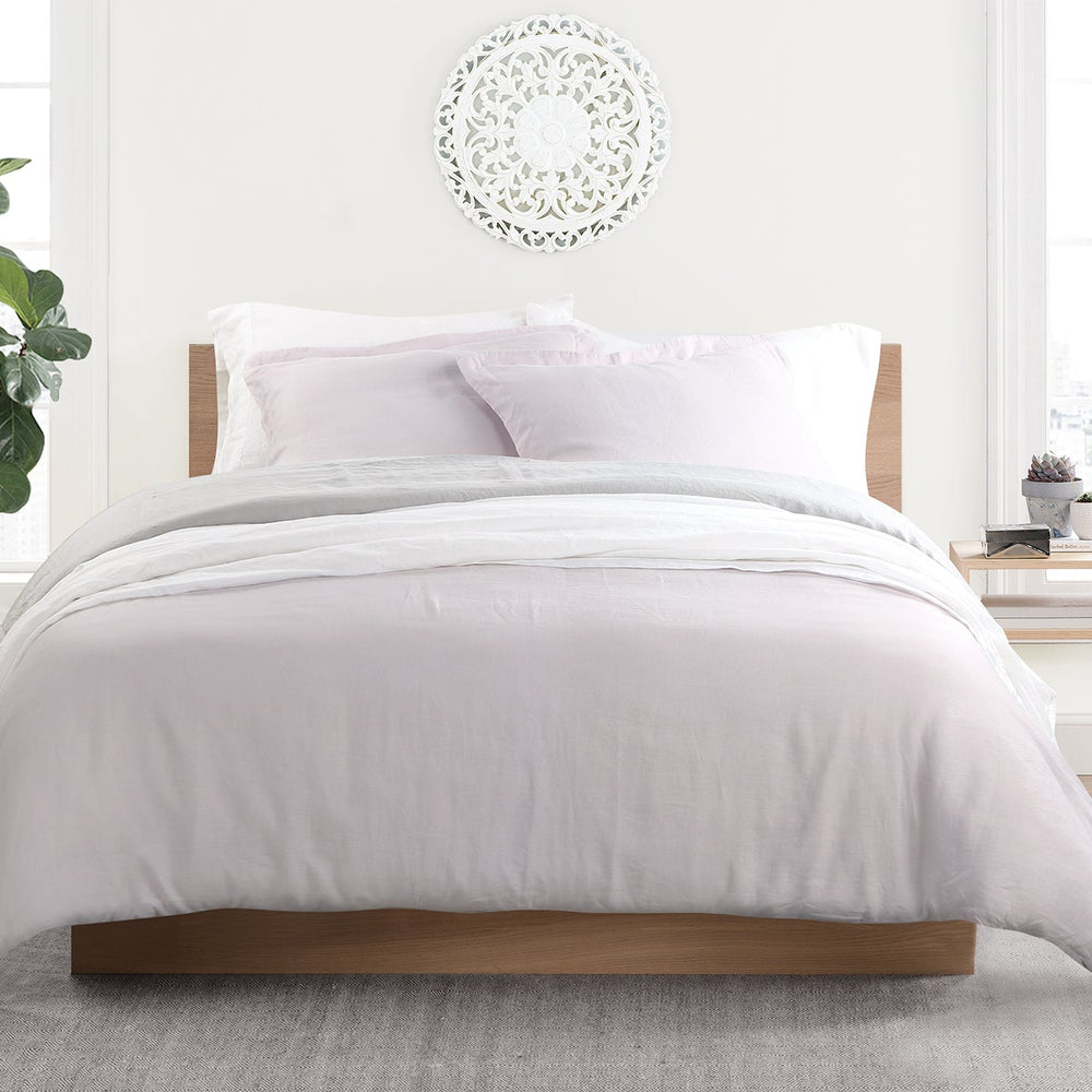 
                  
                    Washed Belgian Linen Sheet Set - Lilac Marble Queen Sheet Set by Echelon
                  
                