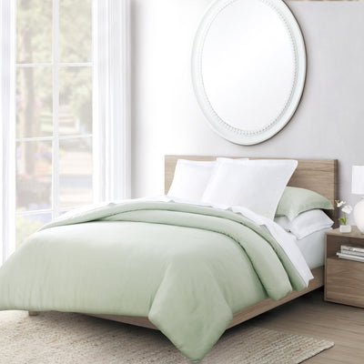 Washed Belgian Linen Duvet Cover Set - Smoke Full/Queen Duvet by Echelon