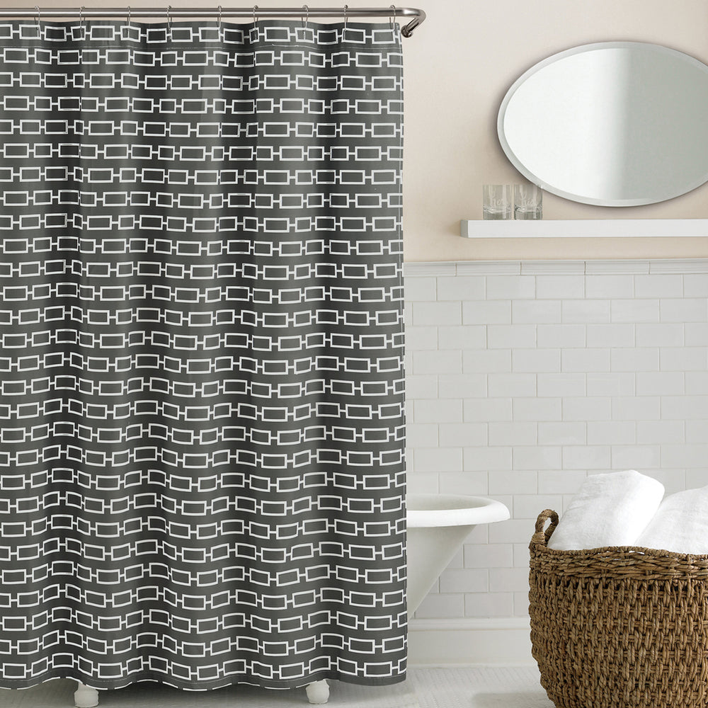 Links Shower Curtain Charcoal - Echelon