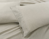 Washed Belgian Linen Standard Cases - Stone Pillowcase by Echelon