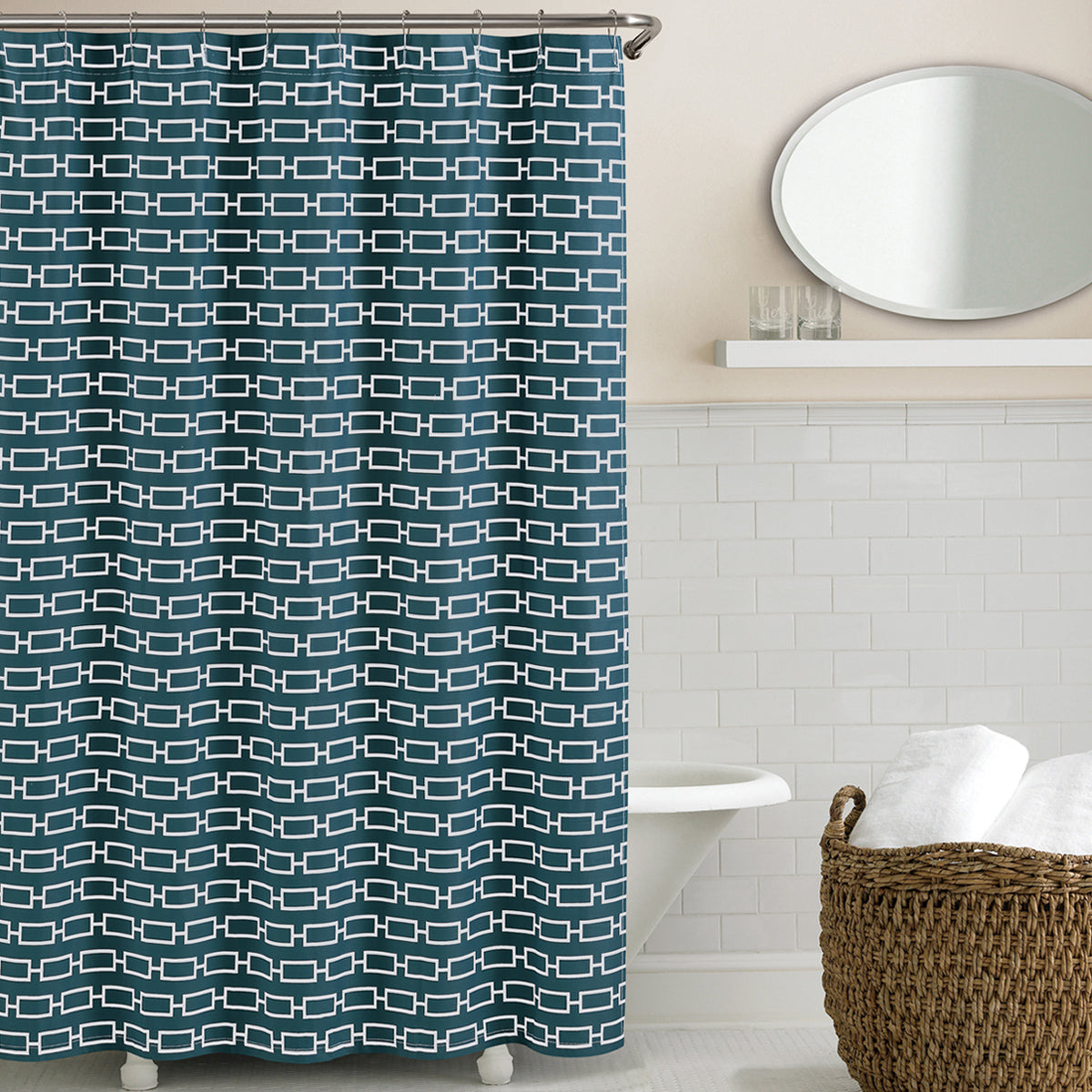 Links Shower Curtain Dark Teal - Echelon